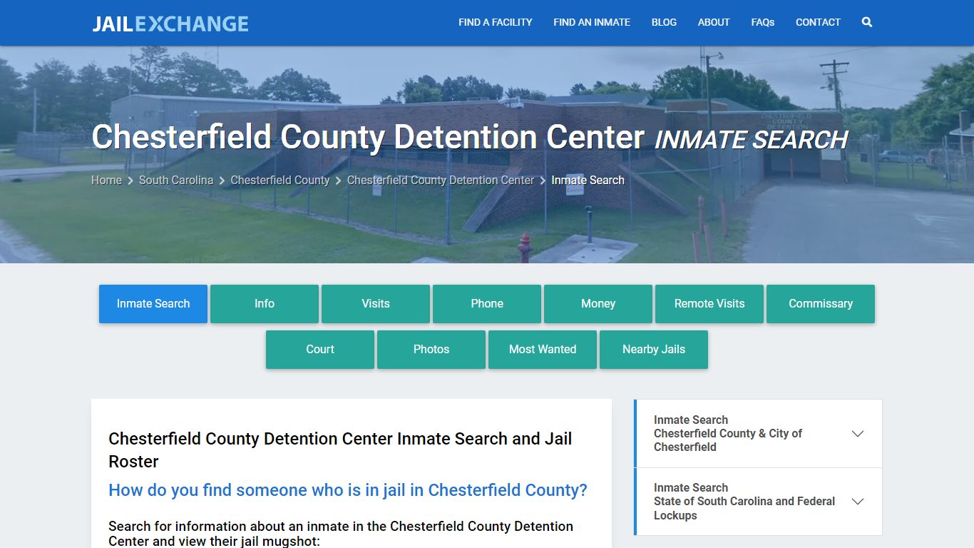 Chesterfield County Detention Center Inmate Search - Jail Exchange